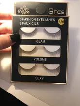 Pestañas postizas efecto 3D, extensión de pestañas de pelo largo de visón, efecto de belleza natural de 3 pares, N.º X11