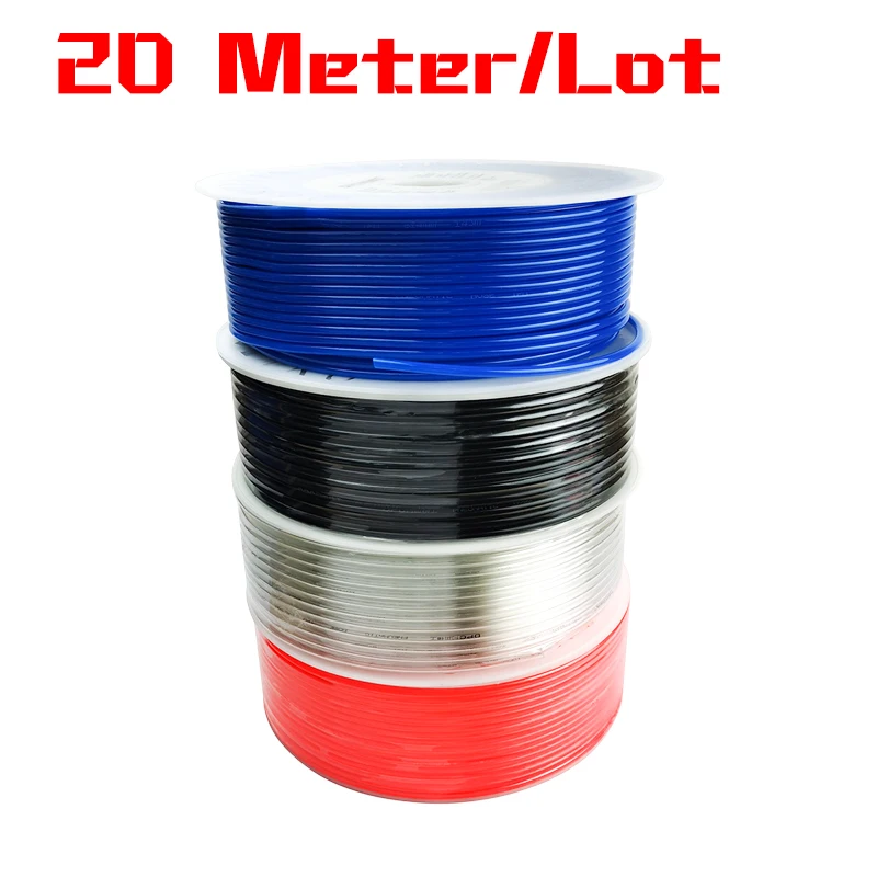 Metro Lote Tubo do Plutônio 4*2.5 mm 6*4 mm 8*5 mm 10*6.5 mm 12*8 14*10 mm 16*12 mm Mangueira Pneumática do Compressor do Tubo de ar 20