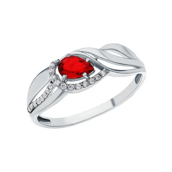 

Silver ring with cubic zirconia sunlight sample 925