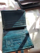 Cuzdan-cartera corta de cuero genuino para hombre y mujer, monedero masculino, tarjetero para licencia de conducir