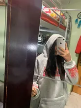 Sudadera con capucha de talla grande para mujer, ropa de calle de estilo coreano harajuku, tops con estampado de manga larga, jerséis de verano