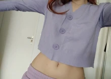 Muelle Verde pantalones abrigos 2020 flojo señoras corto de punto suéteres de manga larga botones V sólido cuello Cardigan para mujer nuevo