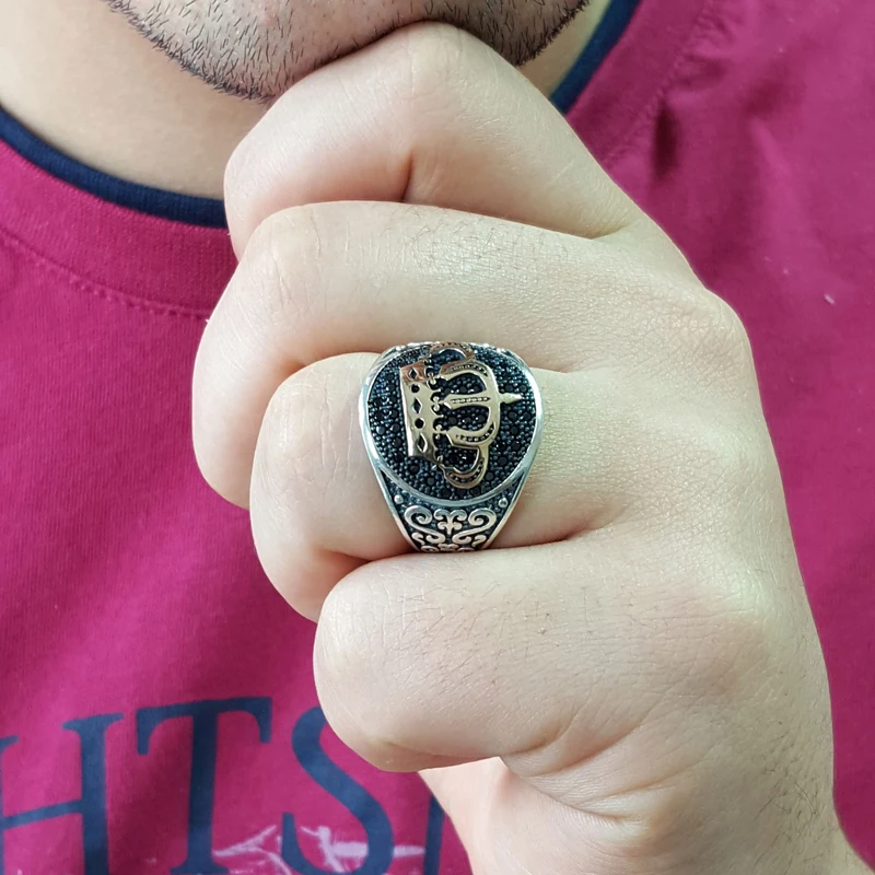 925 Серебряное кольцо с короной для мужчин, английские мужские кольца
