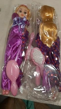 Muñecas de princesa Rapunzel para niños, conjunto para niñas, cuerpo móvil, belleza, largo y grueso pelo rubio, 30CM