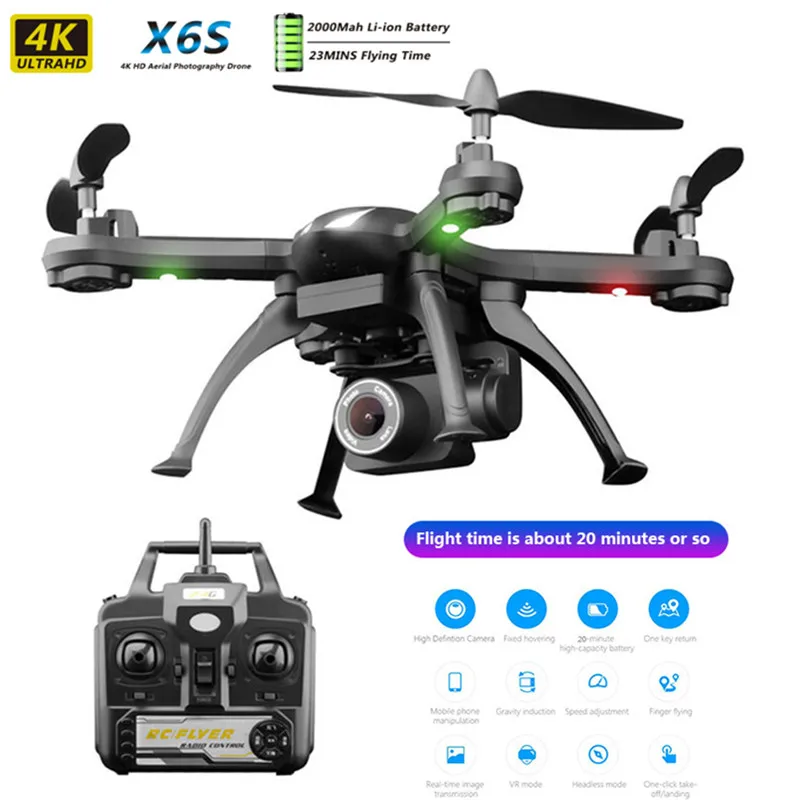 Профессиональный радиоуправляемый Дрон X6S HD камера 480 p/1080 p Квадрокоптер FPV с
