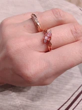 ZHOUYANG-Anillo de boda para mujer, Circonia cúbica Simple, Color oro rosa, joyería de moda ZYR314 ZYR317