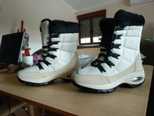 TUINANLE-Botas de nieve impermeables de media caña para mujer, botas cómodas con cordones, para invierno