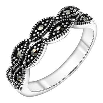 

Silver ring with Marcasite