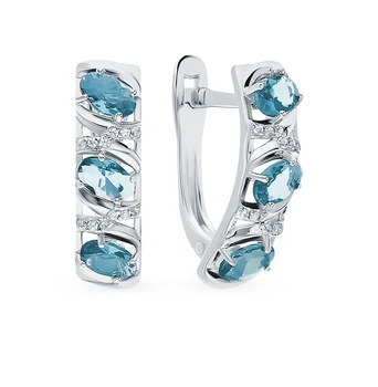 

Silver earrings with crystals and cubic zirconia sunlight sample 925