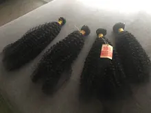 Extensiones de cabello humano rizado brasileño, mechones de pelo Remy de color natural, 1/3/4 unidades, 8-28