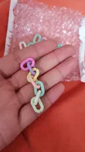 50 unids/lote 15x10mm acrílico cadena llaveros para collar pulsera de cadena de colores de plástico eslabones de la cadena de fabricación de la joyería