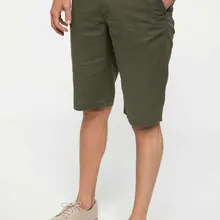 DeFacto, мужские летние прямые шорты, мужские повседневные армейские зеленые Бермуды, мужские шорты со средней талией, Bottoms-I7564AZ18SM