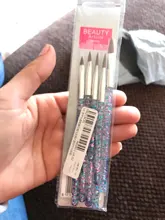 Nuevo pincel brillante para manicura, para polvo acrílico, 100%, nailon, acrílico, redondo, 7 tamaños