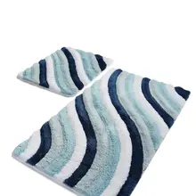 Коврики для ванной нескользящие Противоскользящие коврики Нескользящие противоскользящие красочные синие 2'Li набор 60X100 см-50X60 см