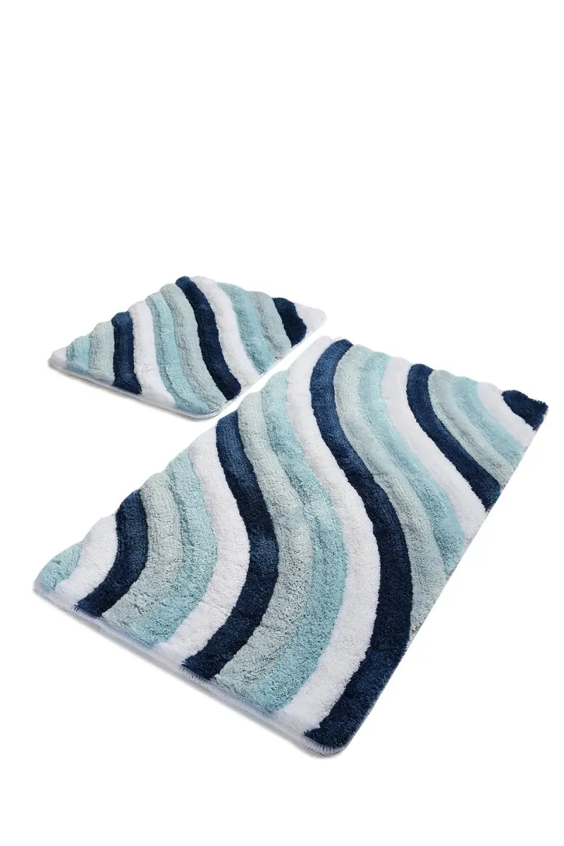 

Bath Mats Non Slip Anti Mould Mats Non Slip Anti Mould Colorful Blue 2'Li Set 60X100 Cm- 50X60 Cm