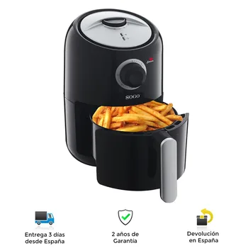 

Oil-free fryer, 1.6L, 1000W, 80% less fat, non stick container, thermostat, non-slip, easy cleaning