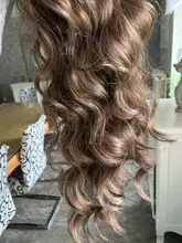 Coleta de pelo largo ondulado vigoroso para mujer, coleta sintética con cordón, coleta para mujer negra