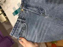 Jeans Skirt Pencil Solid-Pockets Black High-Waist Women Summer Button Casual Gentillove