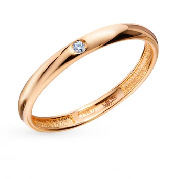 

Gold wedding ring with diamond sunlight sample 585