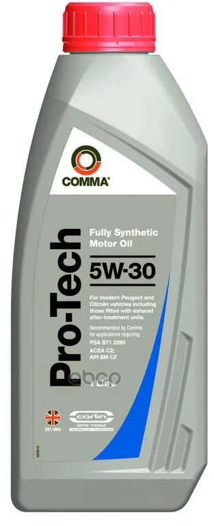 COMMA Масло Моторное Синт Comma Pro-Tech 5w30 1л Acea C2, Api Sm/Cf, Psa B71 2290 Ptc1l