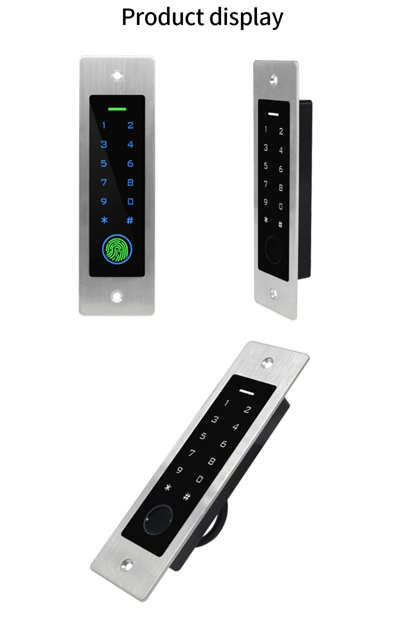 Metal Fingerprint Access Control Keypad RFID 125Khz Embedded Design Reader Secur