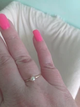 ZHOUYANG-Anillo delicado delgado de estilo minimalista con una mini perla, joyería fina, color amarillo claro dorado