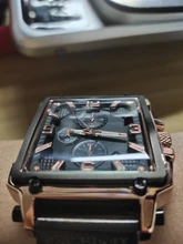 Reloj deportivo para hombre, cronógrafo de cuarzo, con Esfera Grande cuadrada de cuero, marca superior de lujo, a la moda, resistente al agua, nuevo, 2021