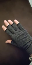 Guantes de compresión para artritis, 1 par, resistentes para el dolor articular, terapia con dedos abiertos, tratamiento de compresión