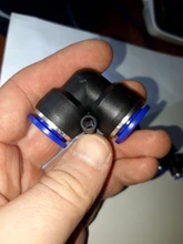 Conector neumático PV, manguera de aire/agua y conector de empuje de tubo de plástico de 4-16mm, conector rápido de manguera, adaptador de ángulo, enchufe 1 Uds