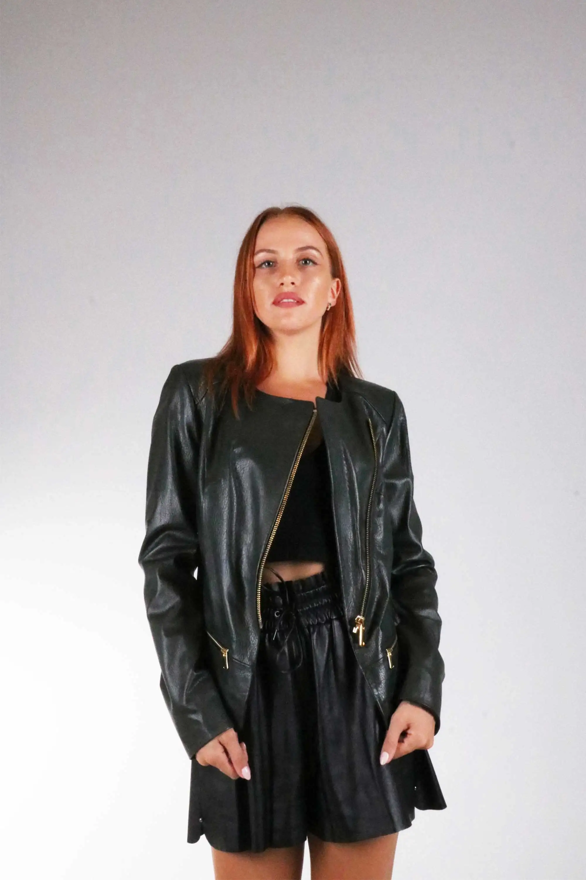 

WOMEN'S FUR LEATHER JACKET 100% HANDMADE GENUINE LEATHER HAND CRAFTING