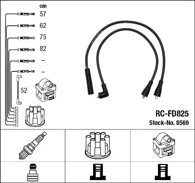 Провод высоковольтный FORD Sierra 1,6 8/82-7/90 [BOSCH],Scorpio