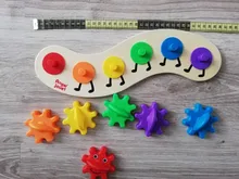 Toys Assembling-Blocks Gear-Assembly Caterpillar-Toys Wooden Education Childrens Colorful