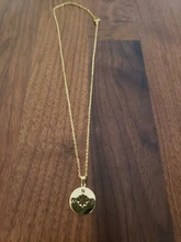 DOTIFI-collar de acero inoxidable para mujer, Color dorado y plateado, joyería hecha a mano con brújula redonda pequeña