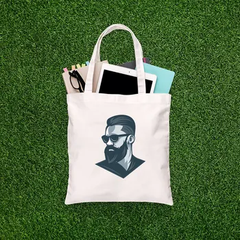 

Angemiel Bag Bearded Man Illustrations Shopping Beach Tote Bag
