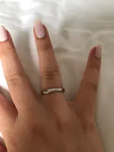 Anillo abierto de 100% Plata de Ley 925 para mujer, diseño de onda Irregular minimalista, joyería de Color dorado, bisutería de cumpleaños