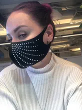 4pc brillo ostentoso diamantes cara MaskReusable boca lentejuela brillante Anti Haze a prueba de polvo máscara de protección máscara mascarillas