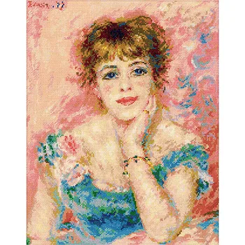 

1439 set for embroidery Riolis based on the picture of Pierre Augusta Renoir 'Portrait of Jeanne samari', 30*38 cm