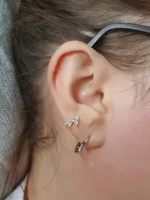 CANNER-Pendientes de plata de ley 925 para mujer, Piercing para el lóbulo de la oreja, hueso del oído, hebilla de cartílago, estilo coreano