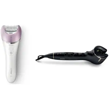 

[Refurbished SILVER] Automatic curling HPS940/00 black color + rechargeable epilator BRE630/00 Wet & DryPHILIPS79.5