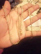 Collar de cadena de cuerda retorcido de Color dorado para hombre, rapero de Hip Hop, gargantilla de cadena de acero inoxidable de 3MM, Gargantilla minimalista, joyería C022