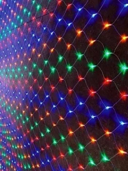 

Led festoon "grid" 1,5x1 m, ac220v, cord black color, 140 color LED lamps