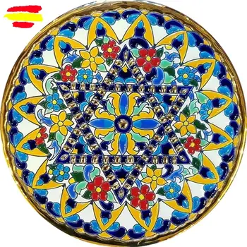 

Ceramic plate 21 cm. /8.3 inch diameter - Ceramics glazed up handmade - Made in Spain - gold 24k - MIJASCERAMIC -