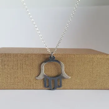 

Fatma, Mother's Hand, Lady Who Bringing Lady, Trend 925 Sterling Silver Necklace