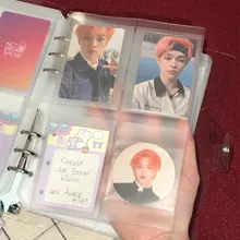 10 Uds PVC A5A6A7 de almacenamiento transparente tarjeta titular carpeta anillos Notebook 6 agujero bolsas documento postal Banco accesorios de planificador