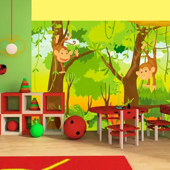 

Wall mural--jungle monkeys-200x154 cm