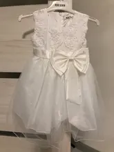 Christening Gowns Dresses Tutu Flower Baptism Clothes Birthday Newborn Baby-Girls White