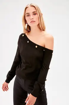 

Trendyol Black Button Detail Sweater Sweater TWOAW20XS0049