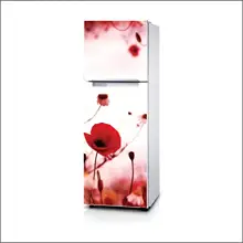 Наклейка на холодильник, цветок мака, холодильник, посудомоечная машина, дверная пленка, кухонные обои, аксессуары, современный 3d стикер на стену s