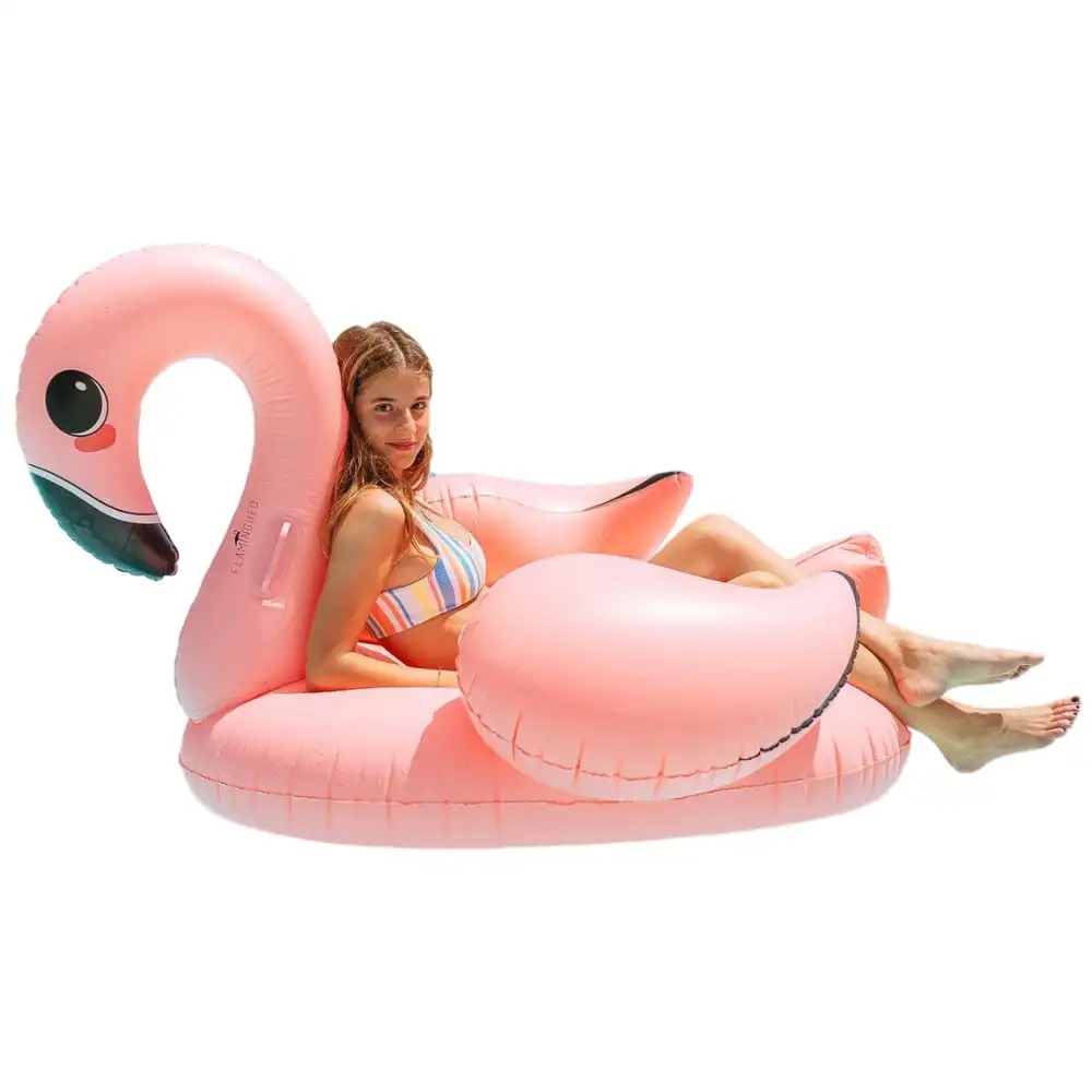 Flamingueo flamant rose piscine flotteur grand flamant rose gonflable natation flotteurs pour adulte piscine tapis