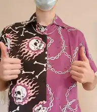 OSCN7-Camisa de manga corta con estampado informal para hombre y mujer, ropa de calle, Hawái, playa, gran tamaño, a la moda, Harajuku, MX012, 2021